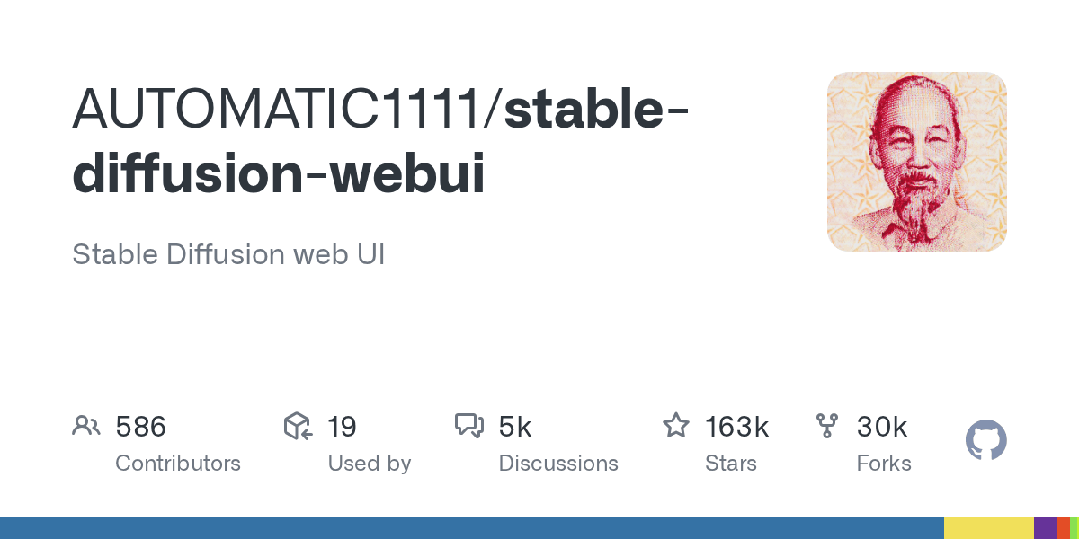 AUTOMATIC1111/stable-diffusion-webui project screenshot