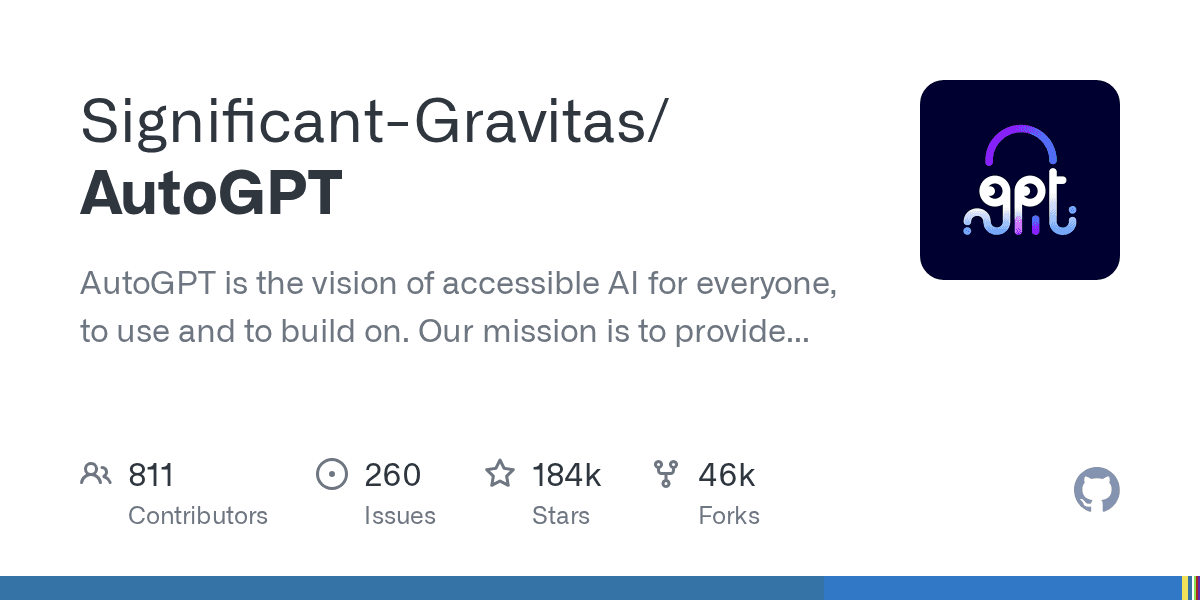 Significant-Gravitas/AutoGPT project screenshot