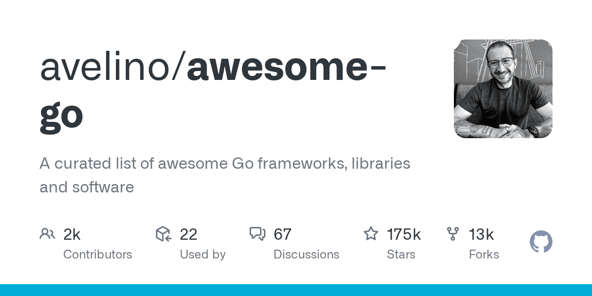 avelino/awesome-go project screenshot