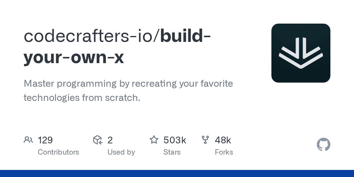 codecrafters-io/build-your-own-x project screenshot