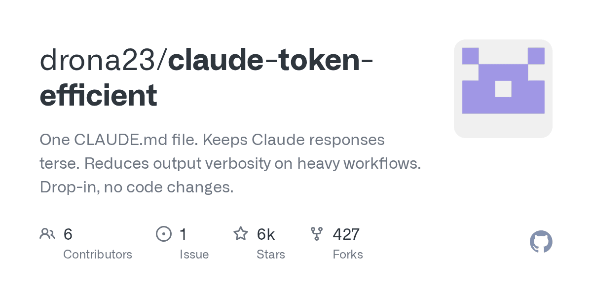 drona23/claude-token-efficient project screenshot