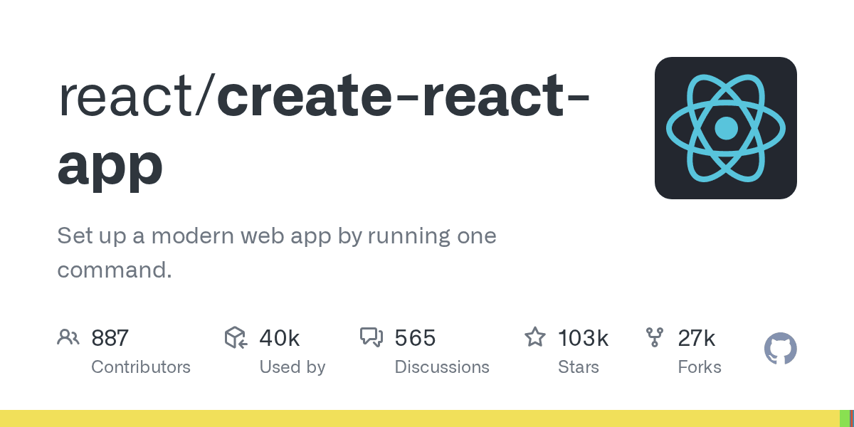 facebook/create-react-app project screenshot