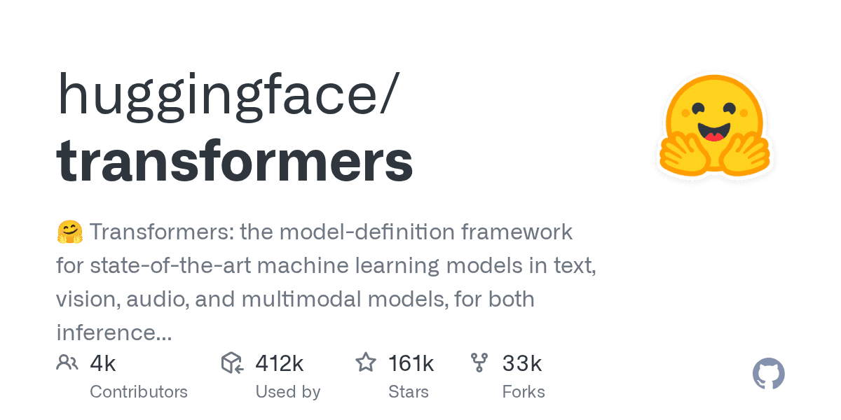 huggingface/transformers project screenshot