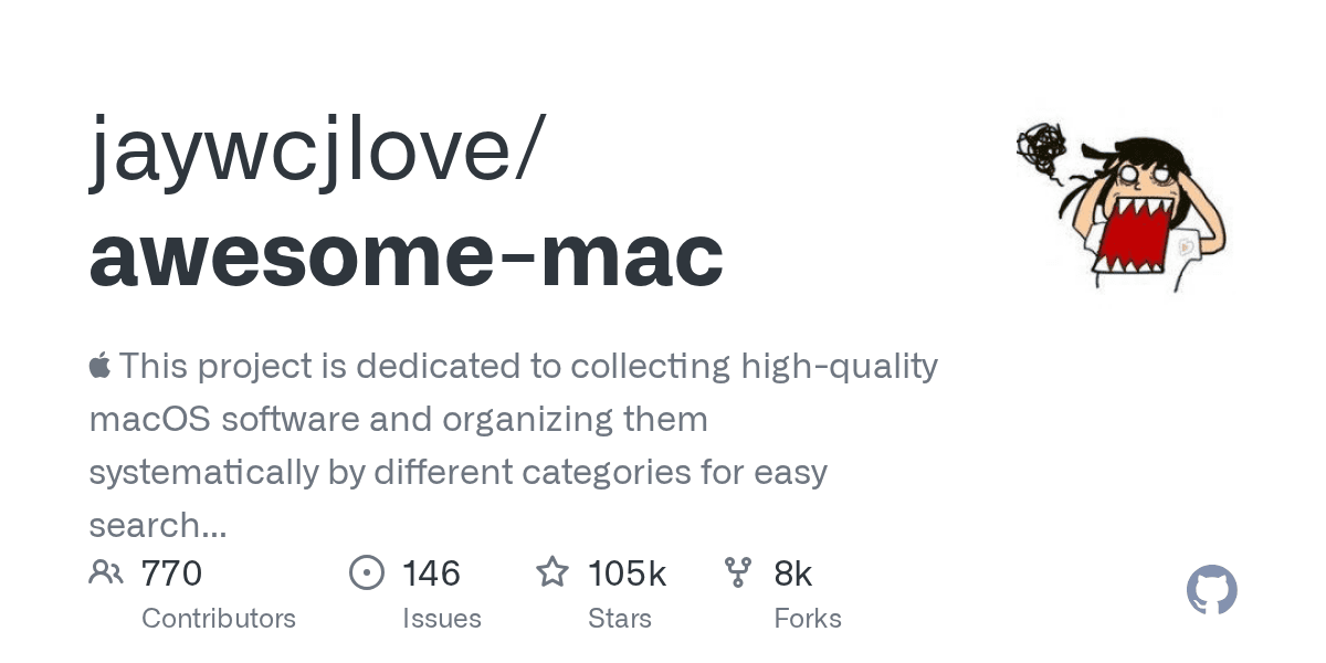 jaywcjlove/awesome-mac project screenshot