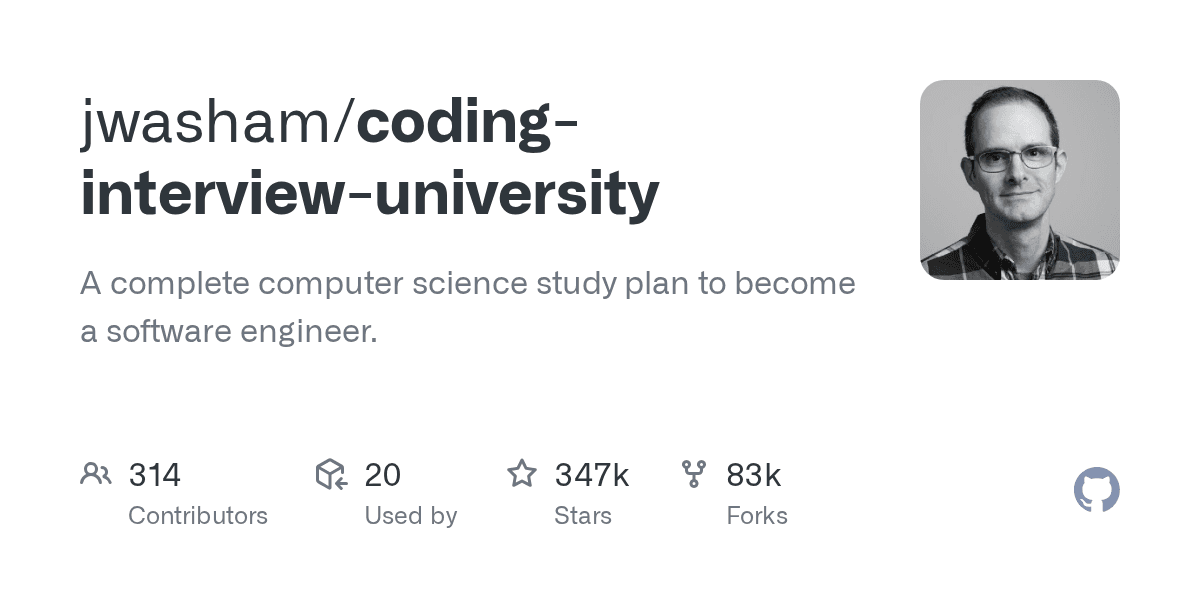 jwasham/coding-interview-university project screenshot