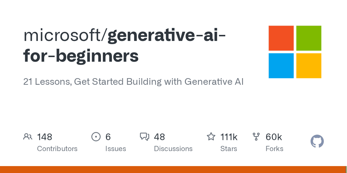 microsoft/generative-ai-for-beginners project screenshot
