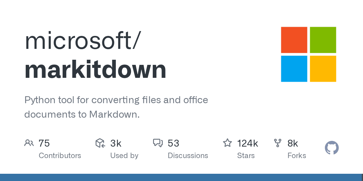 microsoft/markitdown project screenshot