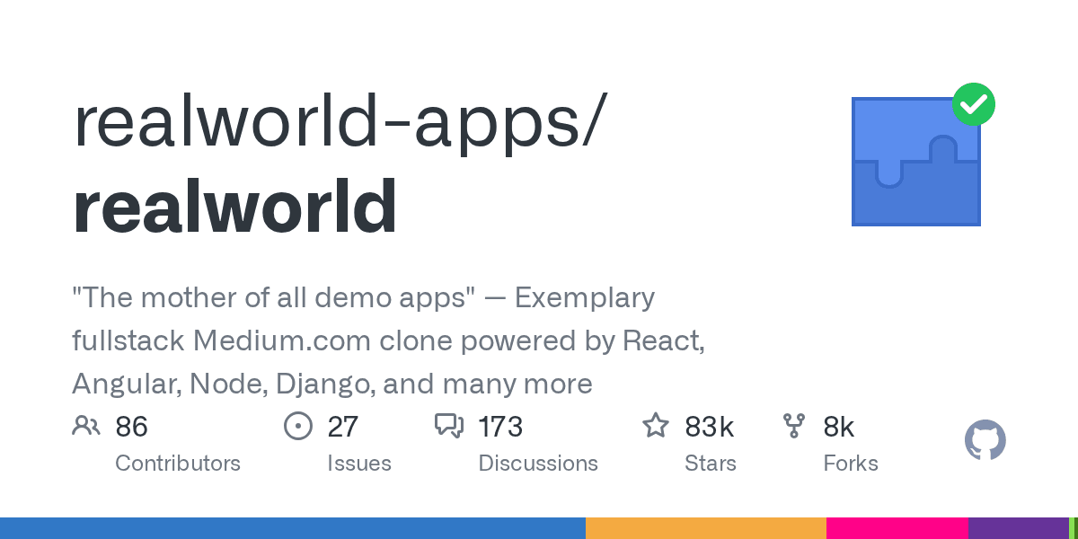 realworld-apps/realworld project screenshot