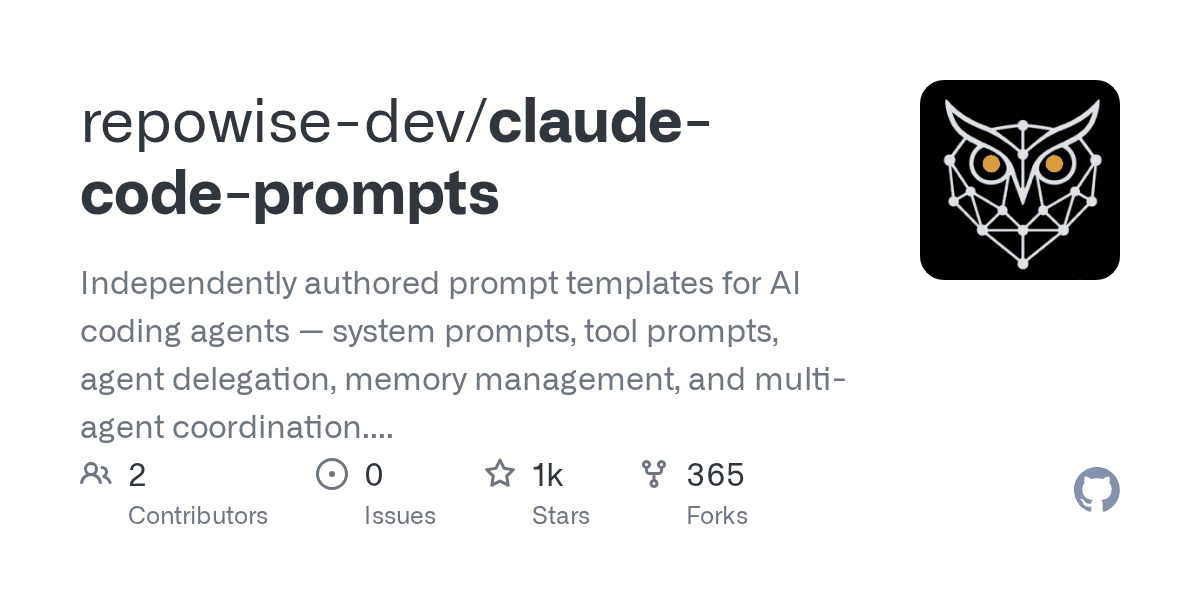 repowise-dev/claude-code-prompts project screenshot