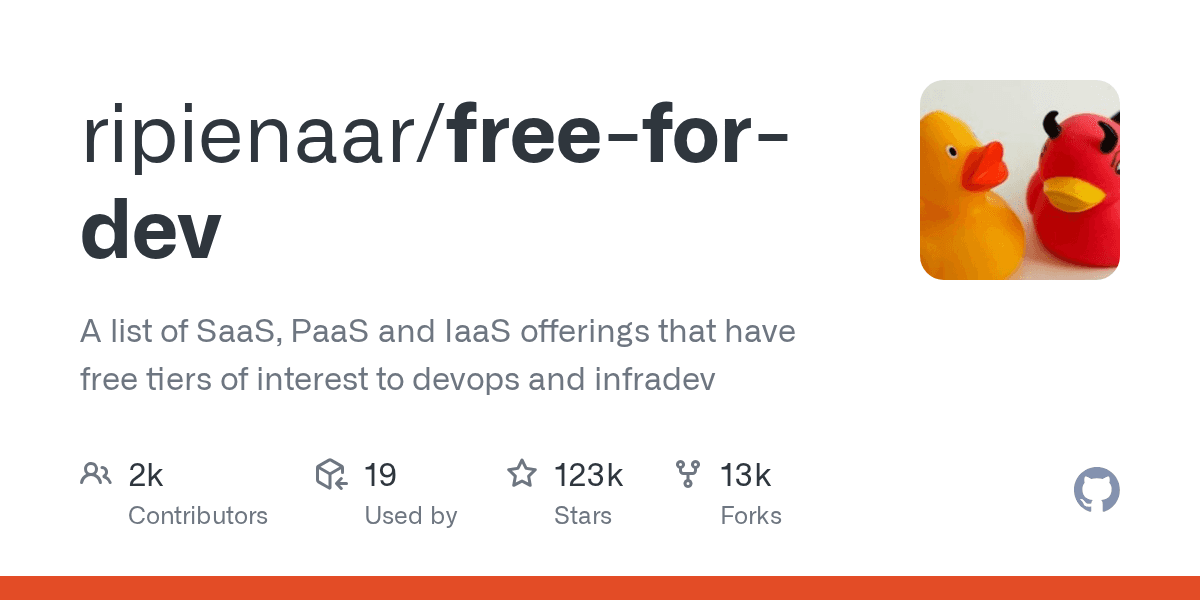ripienaar/free-for-dev project screenshot