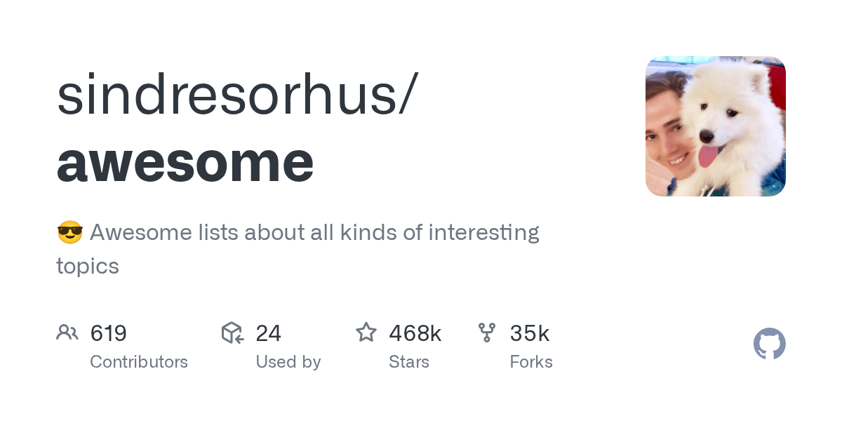 sindresorhus/awesome project screenshot