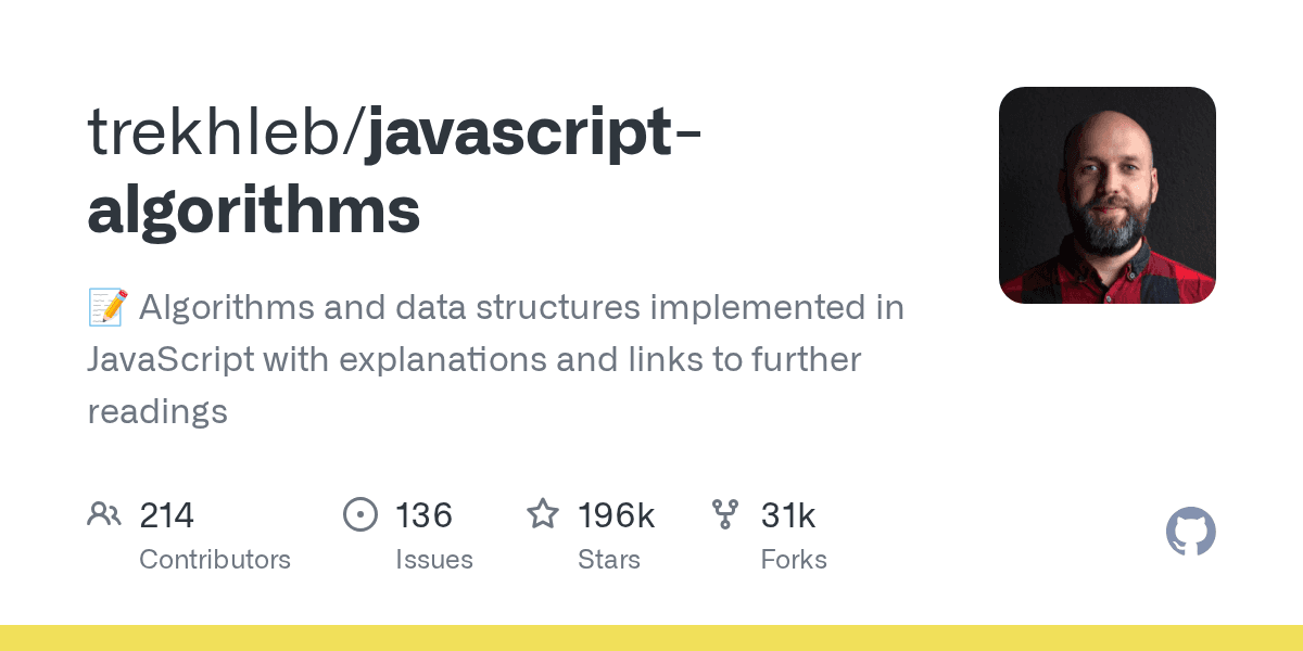 trekhleb/javascript-algorithms project screenshot