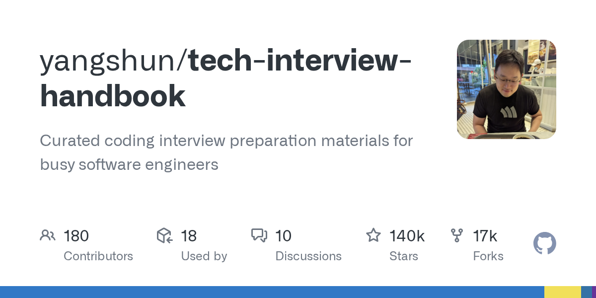 yangshun/tech-interview-handbook project screenshot