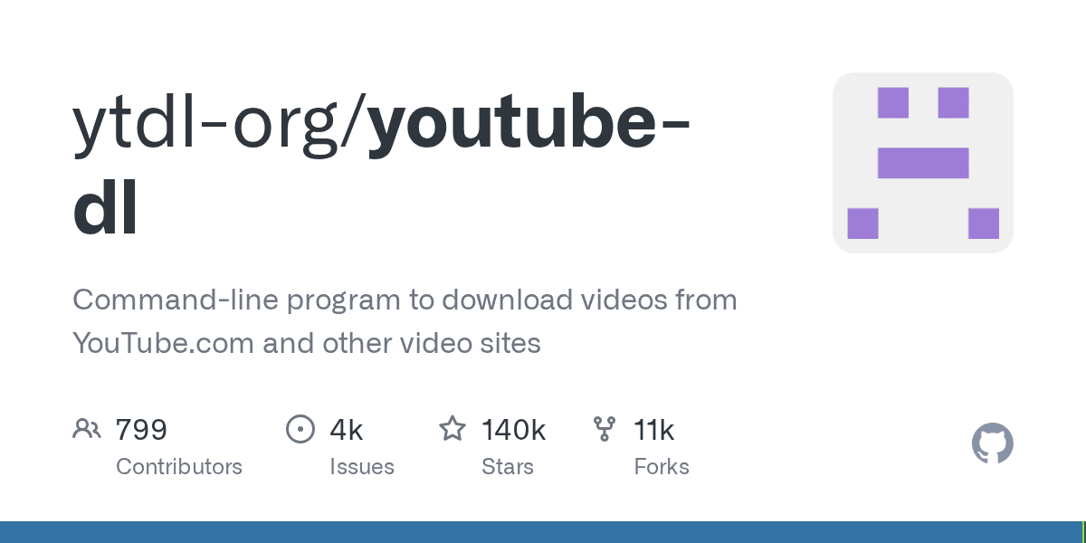 ytdl-org/youtube-dl project screenshot